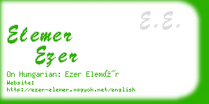 elemer ezer business card